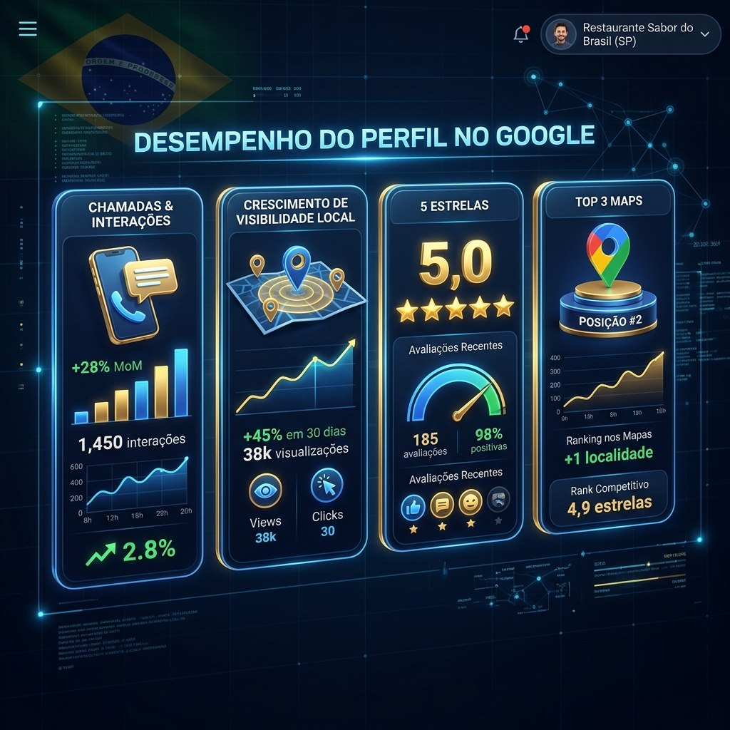 Painel 3D de Desempenho do Perfil do Google Meu Negócio MVI